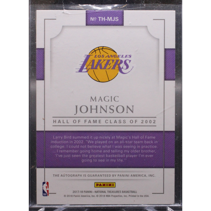 2017 Panini National Treasures Basketball - Magic Johnson TH-MJS - Treasures of the Hall Auto /25