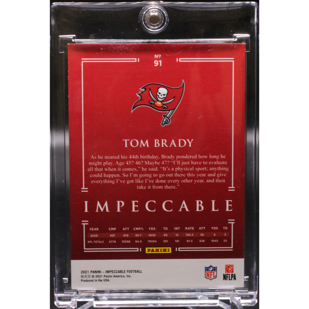 2021 Panini Impeccable Football - Tom Brady 91 - Silver /50