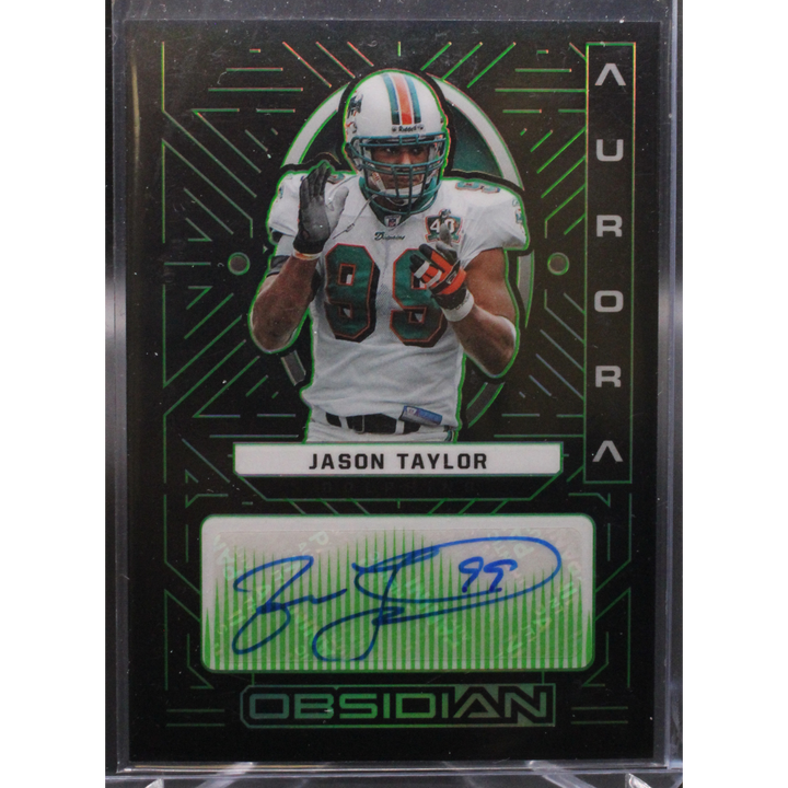 2022 Panini Obsidian - Jason Taylor AA-JTA - Aurora Green Etch Auto /25