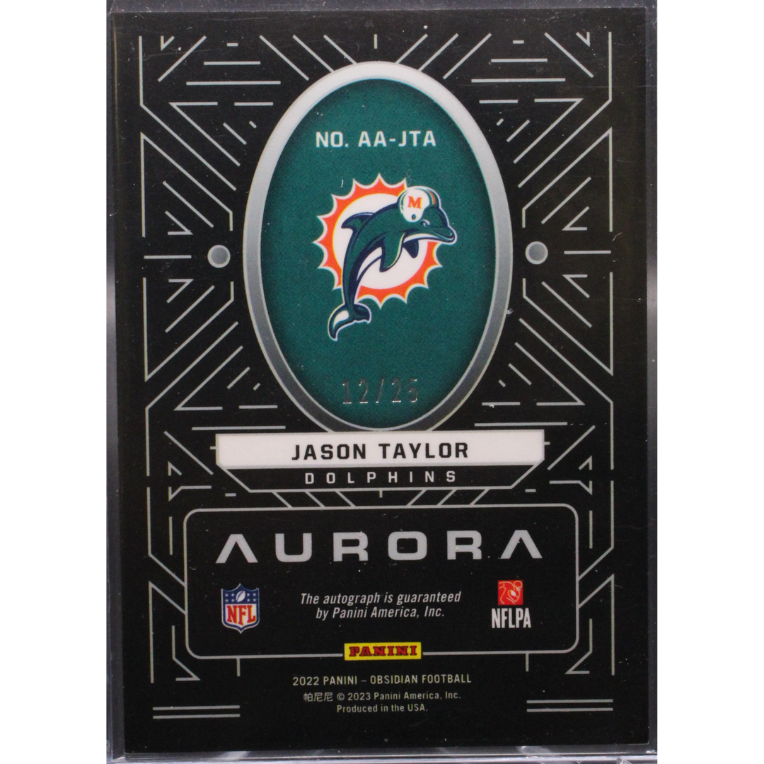 2022 Panini Obsidian - Jason Taylor AA-JTA - Aurora Green Etch Auto /25