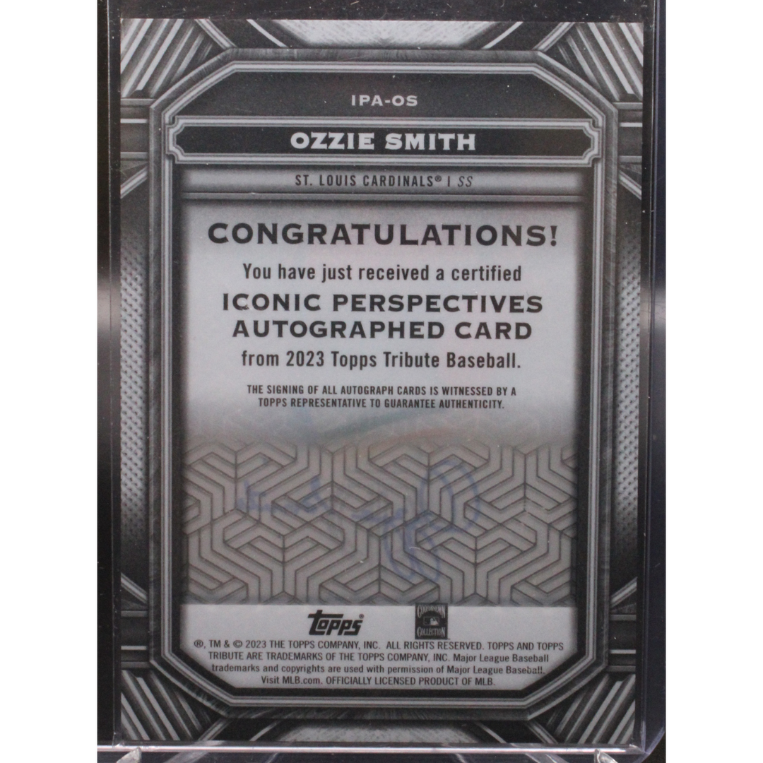 2023 Topps Tribute - Ozzie Smith IPA-OS - Iconic Perspectives Auto Red /10