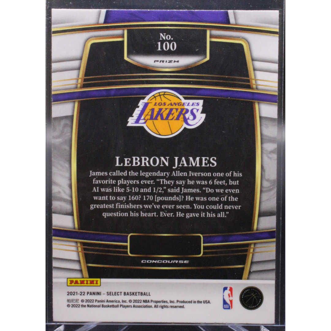 2021 Panini Select Basketball - Lebron James 100 - Gold Wave