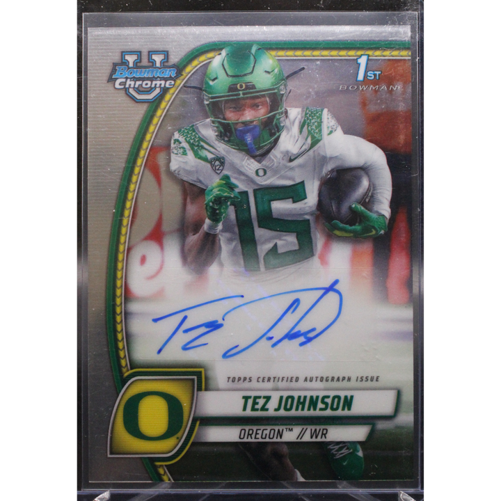 2024 Topps Bowman Chrome University Football - Tez Johnson PA-TJO - 1st Bowman Auto