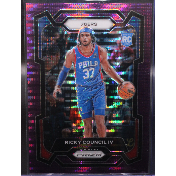 2023 Panini Prizm Basketball - Ricky Council IV 294 - Purple Pulsar /35