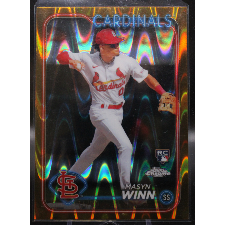 2024 Topps Chrome Baseball - Masyn Winn 189 - Gold Wave /50