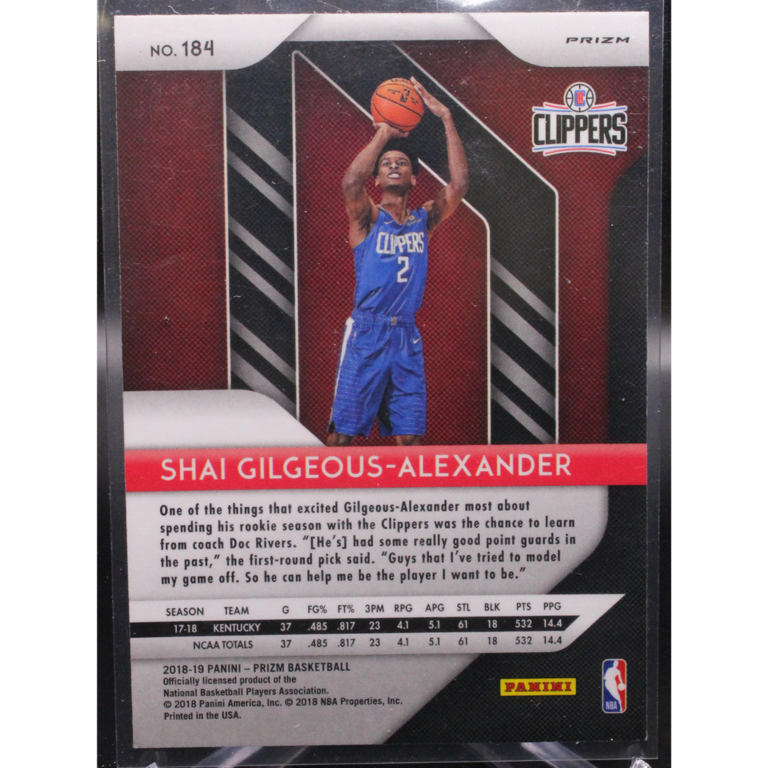 2018 Prizm Basketball - Shai Gilgeous Alexander 184 - Red White Blue