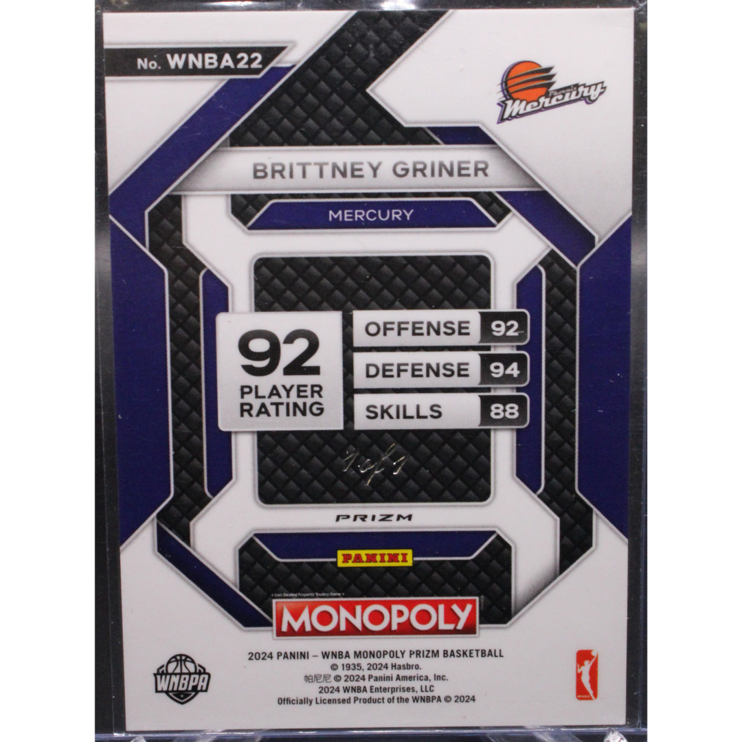 2024 Panini WNBA Prizm Basketball - Brittney Griner WNBA22 - Monopoly 1/1