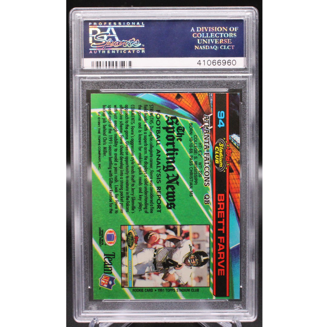 1991 Stadium Club - Brett Favre 94 - PSA 10