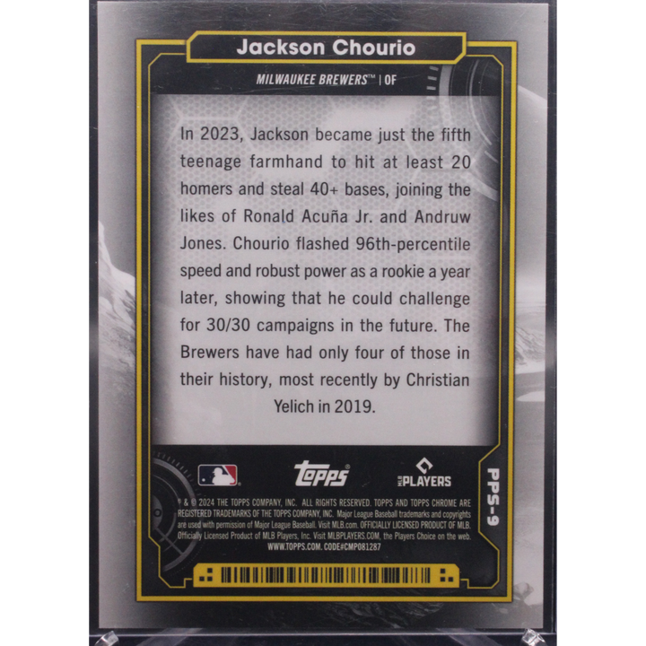 2024 Topps Cosmic - Jackson Chourio PPS-9 - Planetary Pursuit The Sun