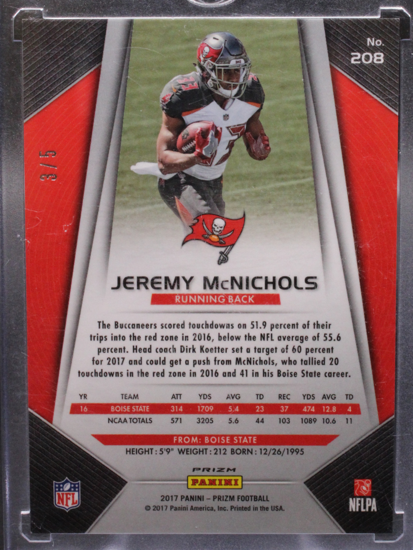 2017 Panini Prizm Football - Jeremy McNichols 208 - Gold Vinyl /5