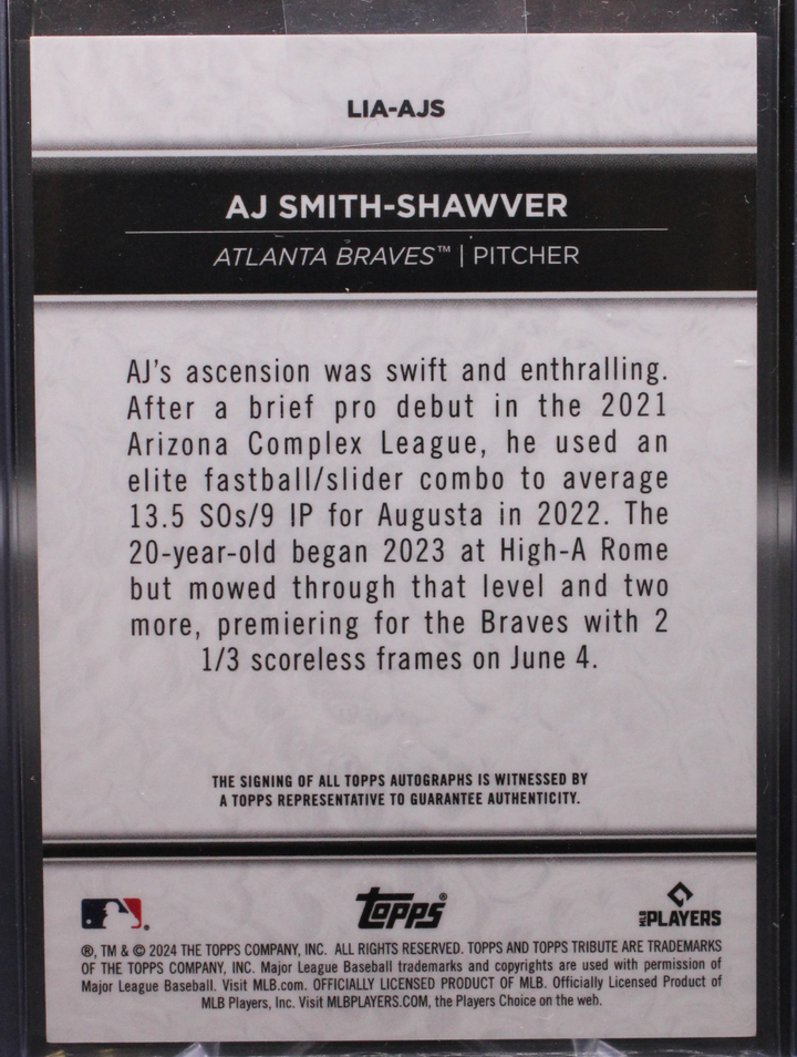 2024 Topps Tribute - AJ Smith Shawver LIA-AJS - Orange Auto /25