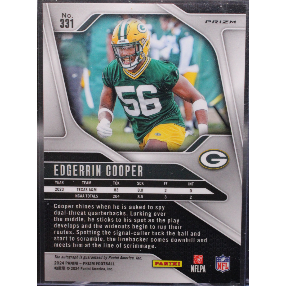 2024 Panini Prizm Draft Picks - Edgerrin Cooper 331 - Pink Auto