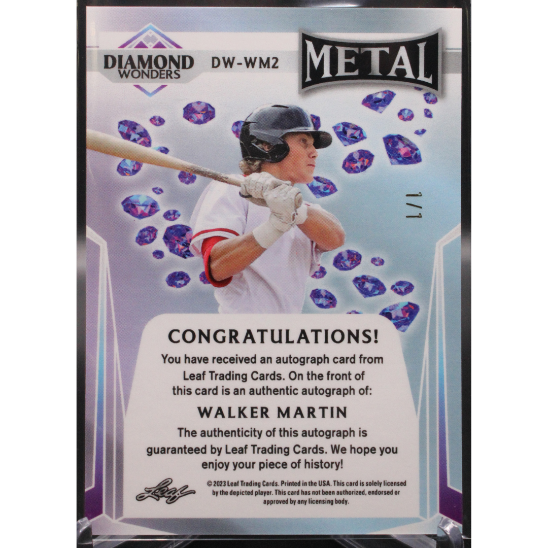 2023 Leaf Eclectic baseball - Walker Martin DW-WM2 - Diamond Wonders Auto 1/1