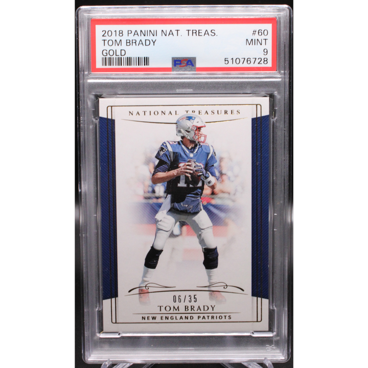 2018 Topps National Treasures - Tom Brady 60 - Gold /35 - PSA 9