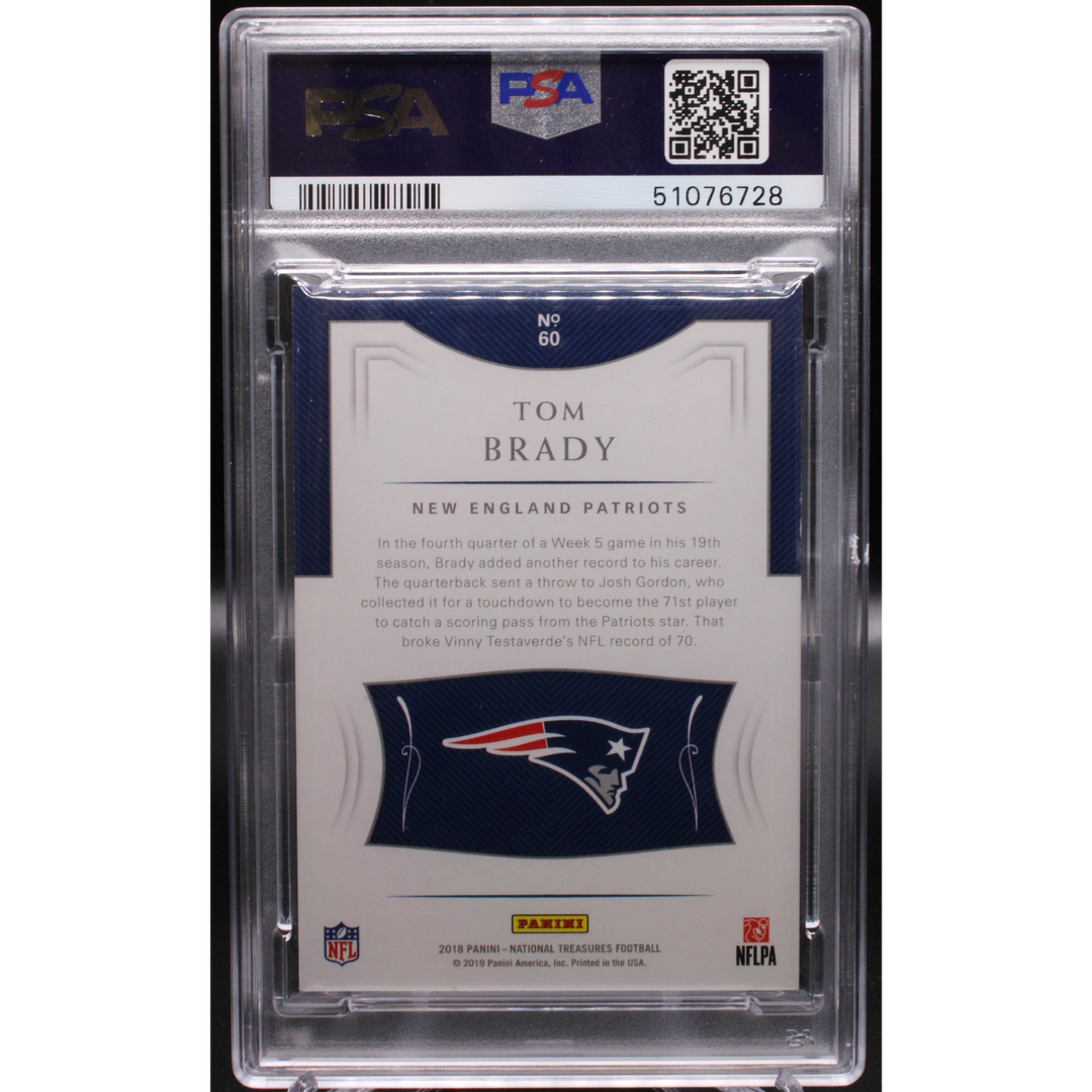 2018 Topps National Treasures - Tom Brady 60 - Gold /35 - PSA 9