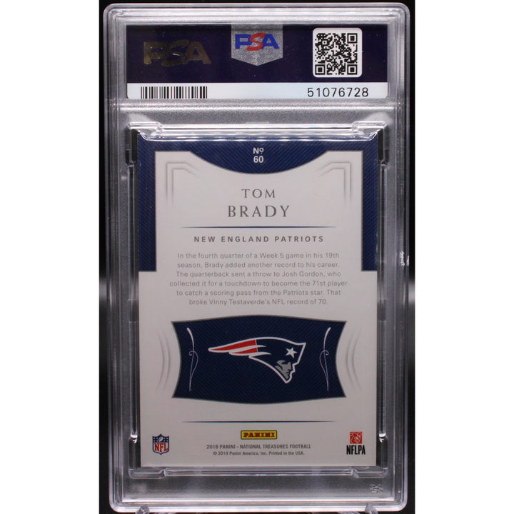 2018 Topps National Treasures - Tom Brady 60 - Gold /35 - PSA 9