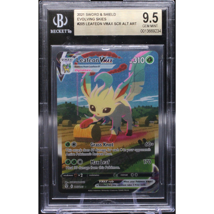 Leafeon VMAX Alternate Art 205/203 Brilliant Stars - 2021 Pokemon - BGS 9.5