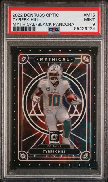 2020 Panini Donruss Optic - Tyreek Hill M-15 - Black Pandora /25 - PSA 9