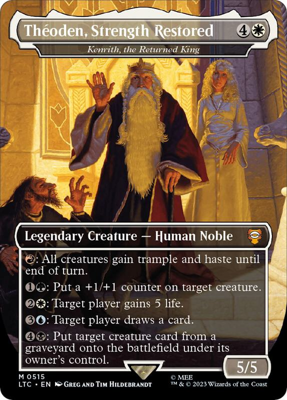 Theoden, Strength Restored - Kenrith, the Returned King (Borderless) - Commander: The Lord of the Rings: Tales of Middle-earth (LTC)