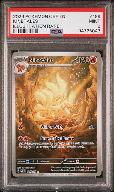 Ninetales - 199/197 - Obsidian Flames - 2023 Pokemon - PSA 9
