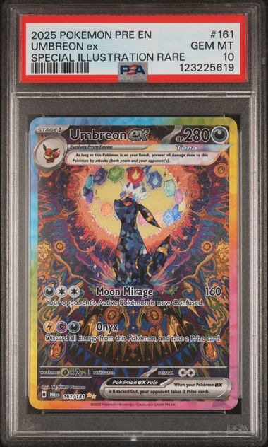 Umbreon ex 161/131 Special Illustration Rare Prismatic Evolutions- 2025 Pokemon - PSA 10