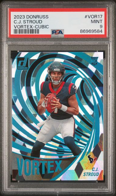 2023 Panini Donruss - CJ Stroud VOR-17 - Vortex Cubic /50 - PSA 9