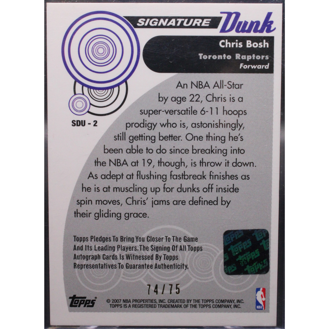 2006 Topps Trademark Moves - Chris Bosh SDU-2 - Signature Dunks /75