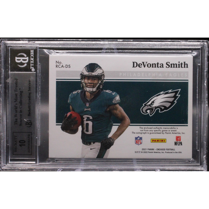 2021 Panini Encased Football - Devonta Smith RCA-DS - Rookie Dual Swatches /25 - Beckett 9