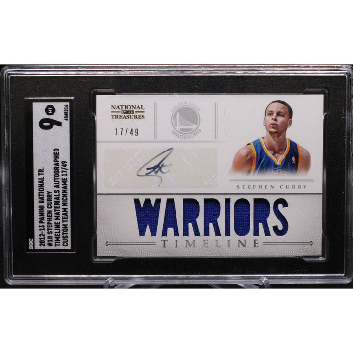 2012-13 Panini National Treasures Basketball - Stephen Curry 18 - Custom Team Nicknames Auto /49