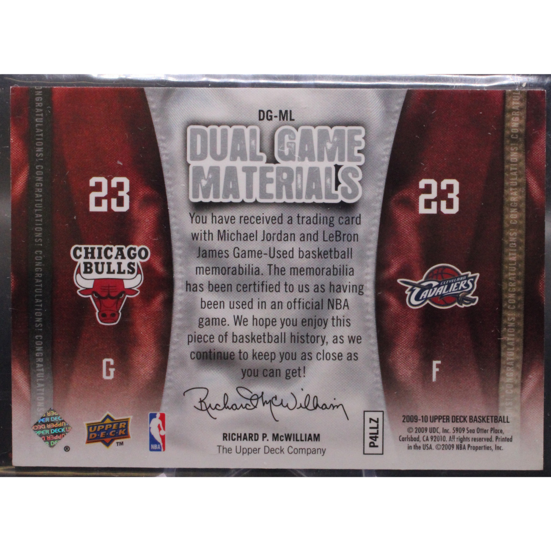2009-10 Upper Deck Basketball - Michael Jordan Lebron James DG-ML - Dual Game Materials