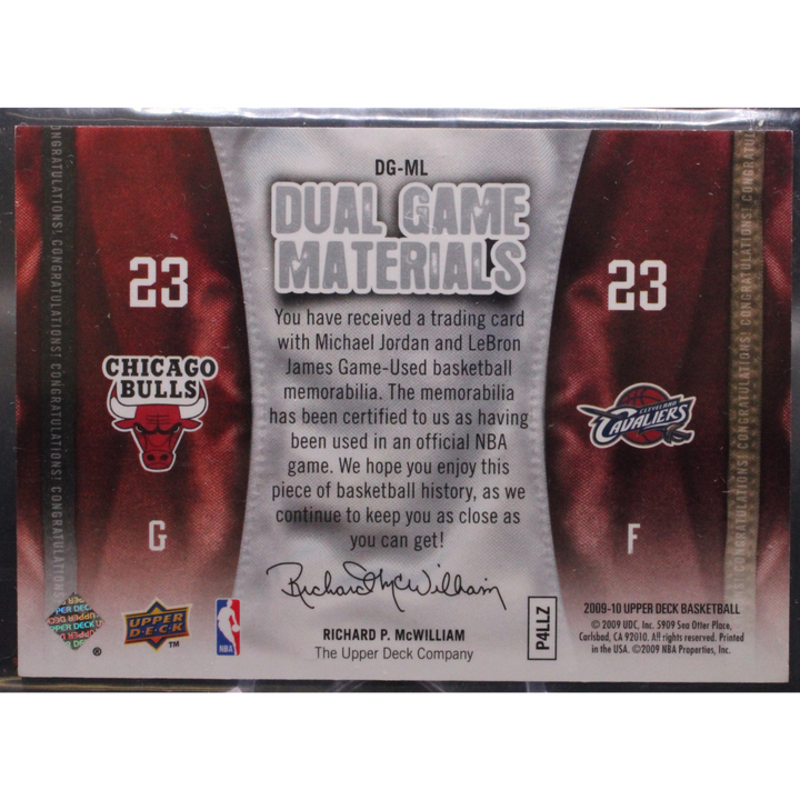 2009-10 Upper Deck Basketball - Michael Jordan Lebron James DG-ML - Dual Game Materials