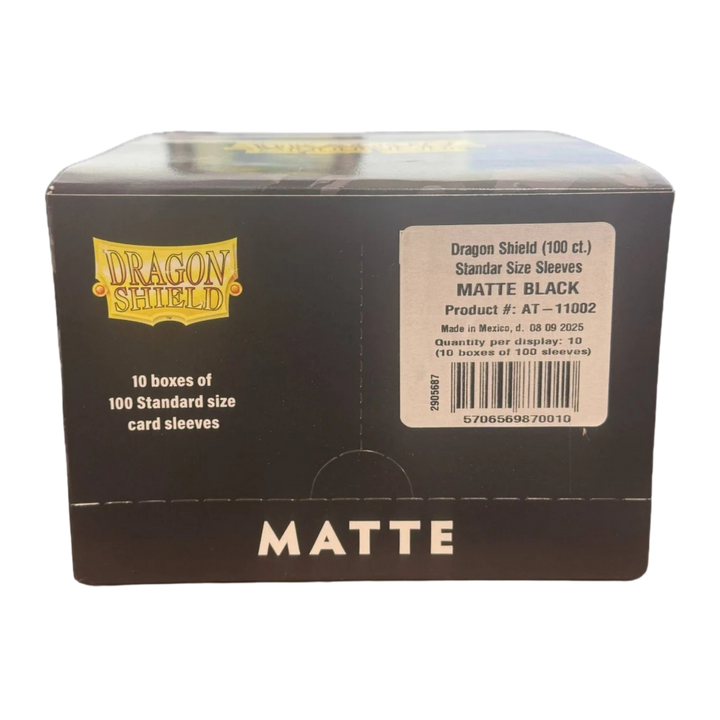 Dragon Shield Sleeve Display: Black Matte (10 Packs with 100 sleeves each)