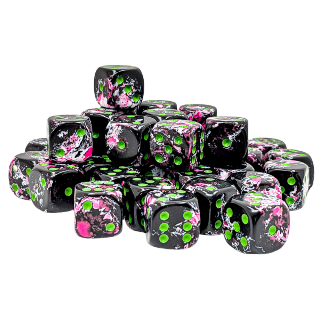 36-Dice Set 12mm d6 Brush Paintball/Green
