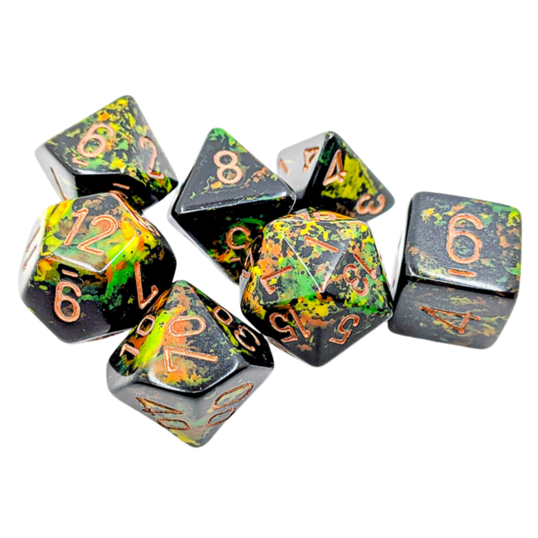 7-Die Set Polyhedral Deep Forest/Gold