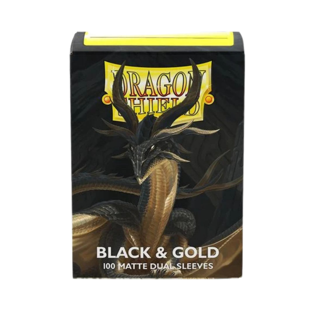 Dragon Shield Sleeves: Black & Gold Dual Matte (Box Of 100)