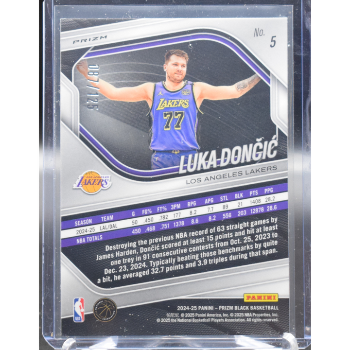 2024 Panini Prizm Black Basketball - Luka Doncic 5 - Blue Ice /125