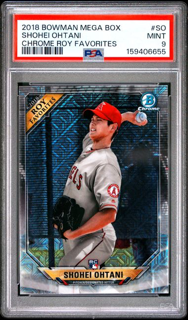 2018 Bowman Mega  - Shohei Ohtani ROYFSO - Chrome ROY Favorites - PSA 9
