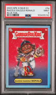 2023 Topps GPK X MLB S3 Baseball - Razzle Dazzle Ronald 9A - Blue Foil /25 - PSA 9