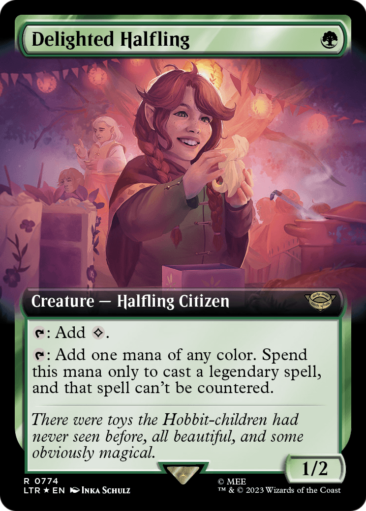 Delighted Halfling (Extended Art) (Surge Foil)