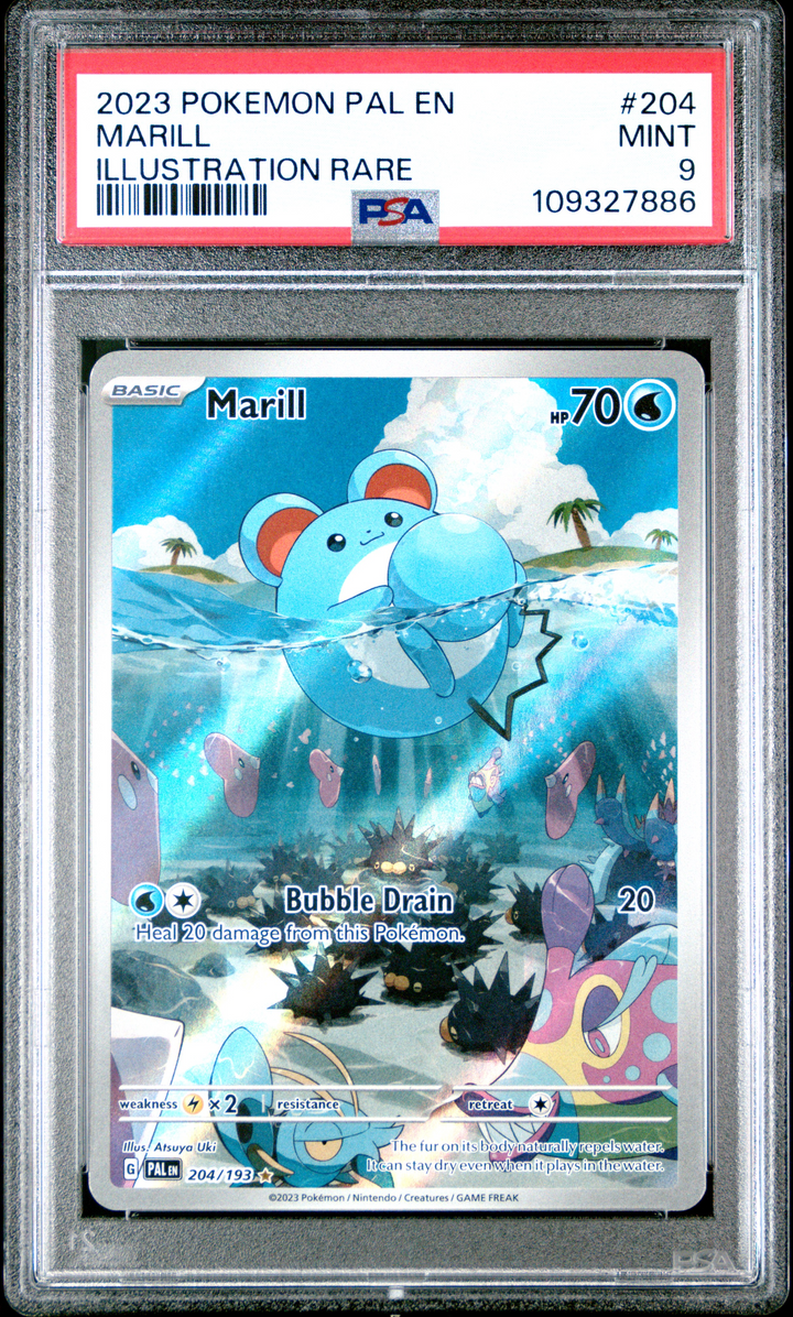 Marill #204 Illustration Rare - 2023 Pokemon PAL EN - PSA 9
