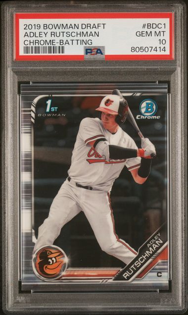 2019 Topps Bowman Draft - Adley Rutschman BDC1 - Chrome-Batting - PSA 10