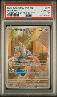Mimikyu 075 - Paldean Fates Pokemon Center Promo - 2024 Pokemon - PSA 10