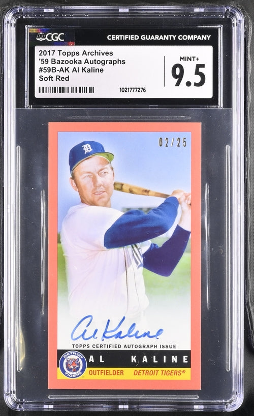 2017 Topps Archives - Al Kaline 59B-AK - Bazooka Autographs Soft Red /25 - CSG CGC 9.5 / 10