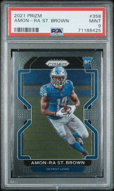 2021 Panini Prizm Football - Amon-Ra St. Brown Rookie - PSA 9