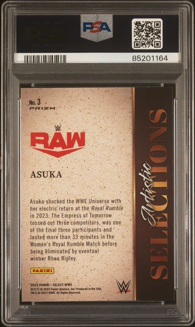 2023 Panini Select WWE - Asuka 3 - Artistic Selections - PSA 10