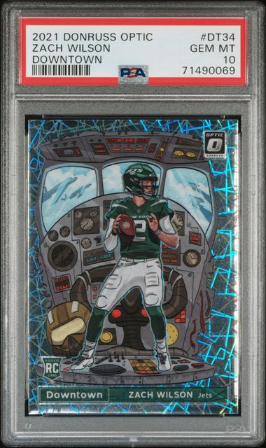 2021 Donruss Optic Football - Zach Wilson #DT34 - Downtown Case Hit - PSA 10
