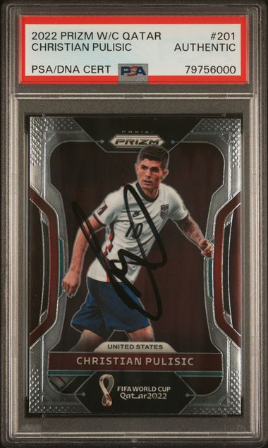2022 Panini Prizm World Cup Qatar Soccer - Christian Pulisic #201 - Autograph - PSA Authenticated