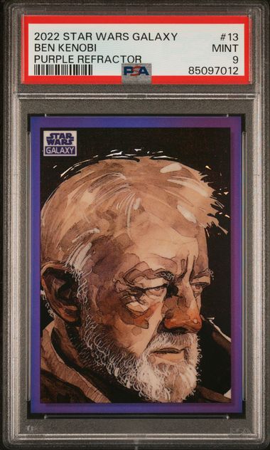 2022 Topps Star Wars Galaxy - Ben Kenobi 13 - Purple Refractor /25 - PSA 9