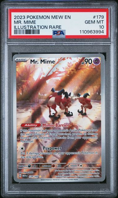 Mr. Mime - 179/165 - Scarlet & Violet 151 - 2023 Pokemon - PSA 10