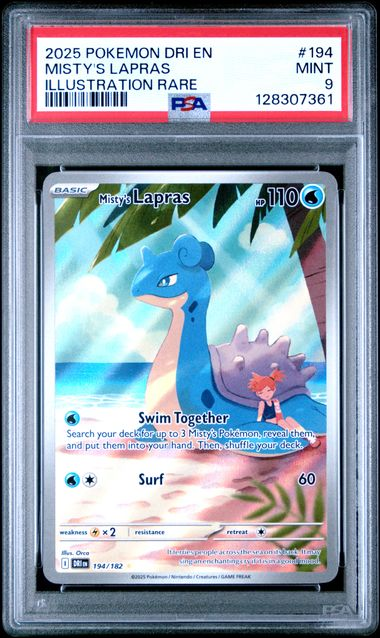 Misty's Lapras 072/063 SV9a: Heat Wave Arena - 2025 Pokemon - PSA 9